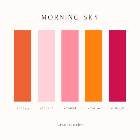 Morning sky 💗 Get in touch for services via DM or email info@sassrobcreative.com ✨​​​​​​​​​​​​​​​​​​​​​​​​​​​​​​​​ #colourpalette #colourpalettes #colourpaletteinspiration #colourpaletteoftheday #colourpaletteinspo #graphicdesign #creative #inspofinds Pink And Orange Color Palette Hex Codes, Red Wedding Colors Palette, Pink And Orange Wedding Palette, Wedding Color Orange, Morning Sky Color Palette, Orange And Pink Color Scheme, Simple Wedding Color Palette, Pink Peach Orange Color Palette, Seven Color Palette