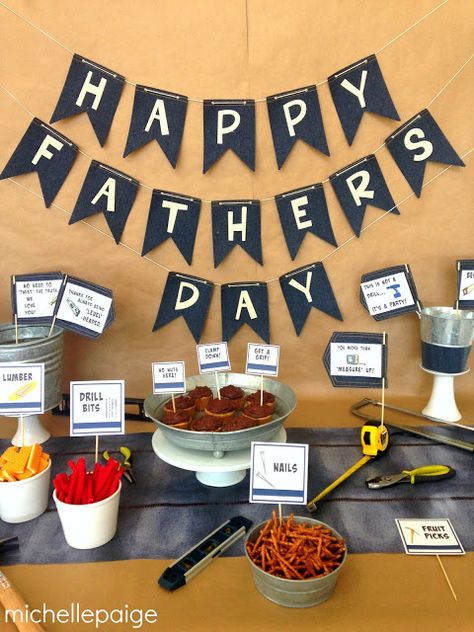 Father's Day Party, Fathers Day Brunch, Bike Birthday, Fathers Day Banner, Day Party Ideas, Diy Gifts For Dad, Tool Party, Diy Father's Day Gifts, Father Birthday