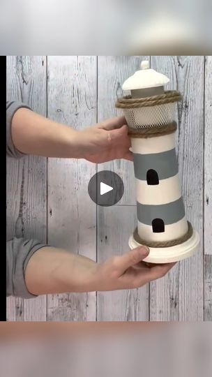 Diy Lighthouse Decor, Lighthouse Diy, Diy Lighthouse Crafts, Diy Light House, Diy Lighthouse, Lighthouse Crafts, Nautical Christmas, Seashell Projects, Painted Sticks