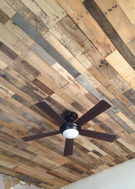 St. Louis Folk Victorian // Kristy Daum // Ceiling Renovation - Salvage Pallet Wood Planked Ceiling, Wooden Ceiling Design, Pallet Ceiling, Folk Victorian, Wooden Ceiling, Plafond Design, Basement Ceiling, Into The Wood, Wooden Ceilings