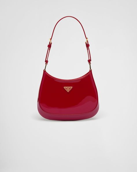 Red Prada Bag, Prada Cleo, Prada Purses, Aesthetic Bags, Patent Leather Bag, Red Purses, Fancy Bags, Prada Handbags, Mode Inspo