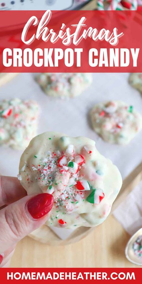 Experience the joy of this white chocolate Christmas crockpot candy—festive, effortless, and irresistibly delicious for a delightful treat! White Chocolate Mix Christmas, Easy Christmas Candy Recipes Crock Pot, White Chocolate Candies, Crockpot Candies Recipes, White Chocolate Christmas Treats, Crock Pot Christmas Candy, White Christmas Treats, Crockpot Christmas Candy Easy Recipes, White Chocolate Christmas Candy