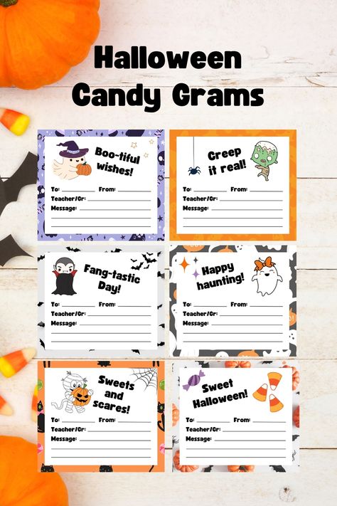 Halloween Candy Grams, Halloween Grams, Candy Gram Ideas, Fundraisers Ideas, Fundraiser Ideas School, Dance Fundraisers, Ways To Fundraise, Pta Fundraising, Halloween Party Treats