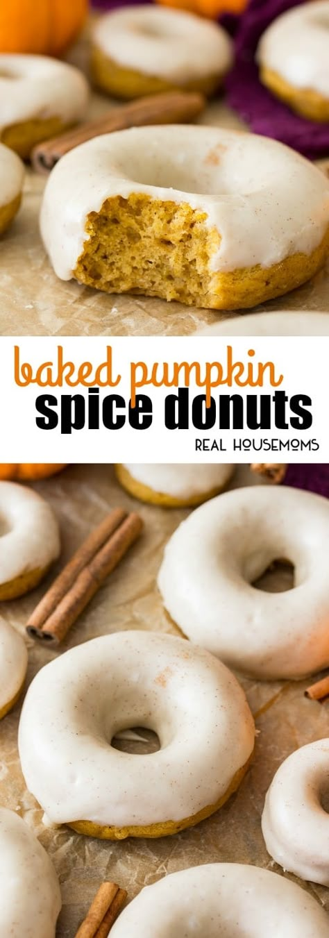 Glaze Frosting, Homemade Donuts Recipe, Pumpkin Spice Donut, Baked Donut Recipes, Pumpkin Spice Recipe, Light Breakfast, Gateaux Cake, Homemade Donuts, Köstliche Desserts