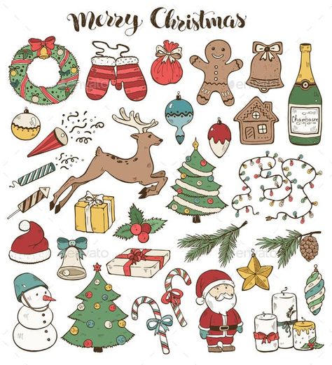 Christmas Doodle, Christmas Doodles, Homemade Christmas Cards, Trendy Tree, Christmas Drawing, Disney Stitch, Christmas Illustration, Christmas Stickers, Christmas Vectors