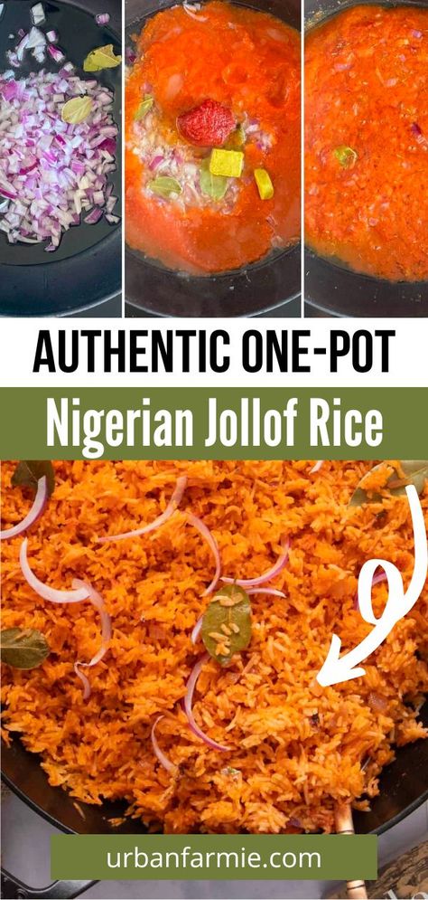 Nigerian Jollof Rice, Pepper Rice, Nigeria Food, African Recipes Nigerian Food, Nigerian Recipes, African Cooking, Rice Side Dishes, Jollof Rice, Easy Rice Recipes