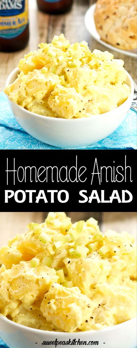 Amish Potatoe Salad Recipe, Pennsylvania Dutch Potato Salad, Amish Salads, Amish Food Recipes, Dutch Potato Salad, Amish Potato Salad Recipe, Potato Salad Sweet, Amish Meals, Amish Potato Salad