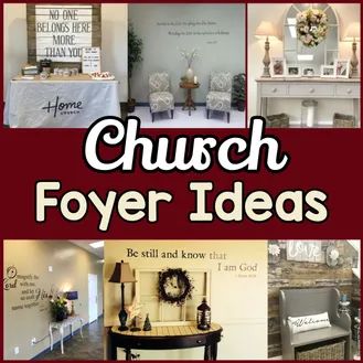 Small Entryway Ideas For Decorating a Small Foyer on a Budget Entryway Narrow Hallways, Foyer Table Ideas, Church Foyer Ideas, Entrance Wall Decor, Unique Bulletin Board Ideas, Foyer Decorating Ideas, Small Apartment Entryway, Home Projects On A Budget, Church Lobby Design