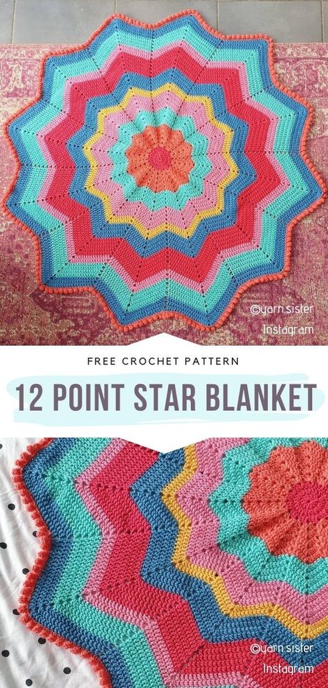 12 Point Star Temperature Blanket, Star Shape Crochet Pattern, 9 Point Star Crochet Pattern, Free Star Crochet Blanket Pattern, Granny Star Blanket Crochet Pattern, 12 Star Crochet Blanket, Star Shaped Crochet Blanket Pattern, 12 Point Star Crochet Temperature Blanket, Crochet 12 Point Star Blanket Free Pattern