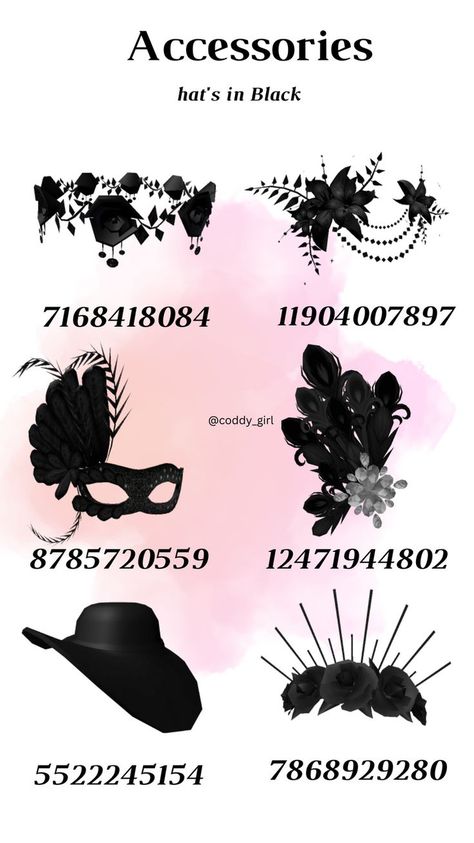 Roblox Horns Codes, Roblox Items Codes Accessories, Roblox Witch Outfit Codes, Berry Avenue Hair Codes Black, Roblox Items Codes, Brookhaven Codes Hair, Fete Emo, Roblox Items, Brookhaven Codes