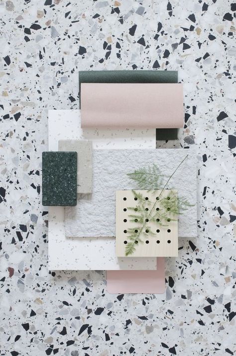 10 Interior Design Color Palettes You Must See - decor8 Terrazzo Wall Bathroom, Color Palette Interior Design, Mood Board Interior, Different Materials, Material Board, Interior Design Color, Material Palette, Mood And Tone, Materials And Textures