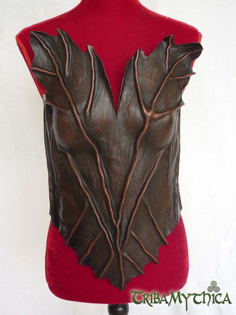 Leaf Armor, Leaf Corset, Warrior Armor, Larp Costumes, Wood Elf, Ren Fest, Larp Costume, Leather Armor, Leather Corset