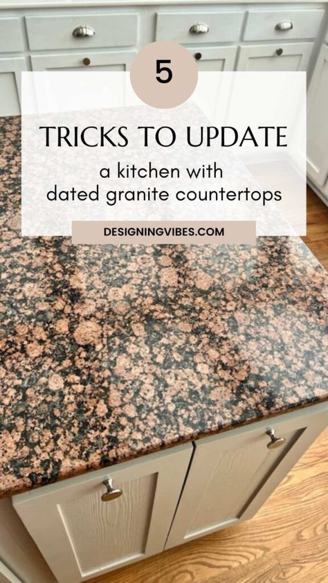 Is Granite Out Of Style, Painting Kitchen Cabinets With Dark Countertops, How To Redo Granite Countertops, Cream Cabinets Brown Countertops, Kitchen Island Colors With Black Granite, Backsplash For Black Granite Countertops And Brown Cabinets, Speckled Brown Granite Countertops, Kitchen Ideas Brown Granite, Bathrooms With Brown Granite Countertops