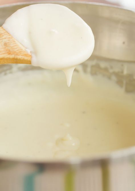 The BEST Béchamel Sauce | browneyedbaker.com Bechemel Sauce, Savoury Sauces, Mother Sauces, Bechamel Sauce Recipe, Mornay Sauce, Brown Eyed Baker, Béchamel Sauce, Seafood Lasagna, Pasta Alfredo