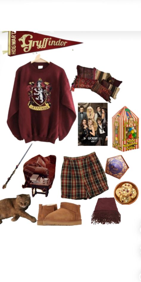 Harry Potter Pajamas Aesthetic, James Potter Outfit Style, James Potter Aesthetic Outfit, Hogwarts Inspired Outfits, James Potter Outfit, Gryffindor Aesthetic Outfit, Gryffindor Inspired Outfits, Hogwarts Style, Harry Potter Script