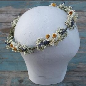 Lavender Twist Daisy Hair Crown | The Artisan Dried Flower Company | Fradswell, Staffordshire Flower Hair Crown, Wildflower Crown, Hair Circlet, Daisy Flower Crown, Daisy Crown, Flower Crown Bridesmaid, Daisy Wedding, Hair Crown, Valentines Roses