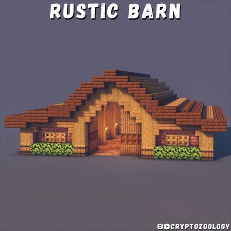 Rustic Minecraft barn! Tutorial on my YouTube! Cute Stables Minecraft, Small Shack Minecraft, Shepard House Minecraft, Village House Ideas Minecraft, Minecraft Smelting House, Minecraft Weaponsmith House, Minecraft Old Houses, Beginner Minecraft House, Sheep Pen Minecraft