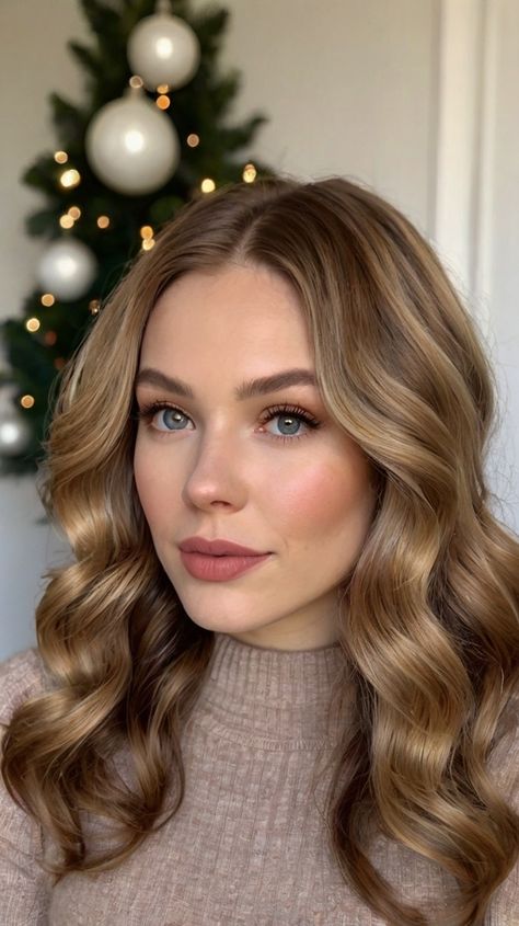 Best Techniques for Classic Glamour 🍃 Wavy Voluminous Hair, Angular Facial Features, Christmas Hairstyle, Sparkly Hair Accessories, Two Braid Hairstyles, Glamour Look, Lasting Curls, Glam Waves, Vintage Waves