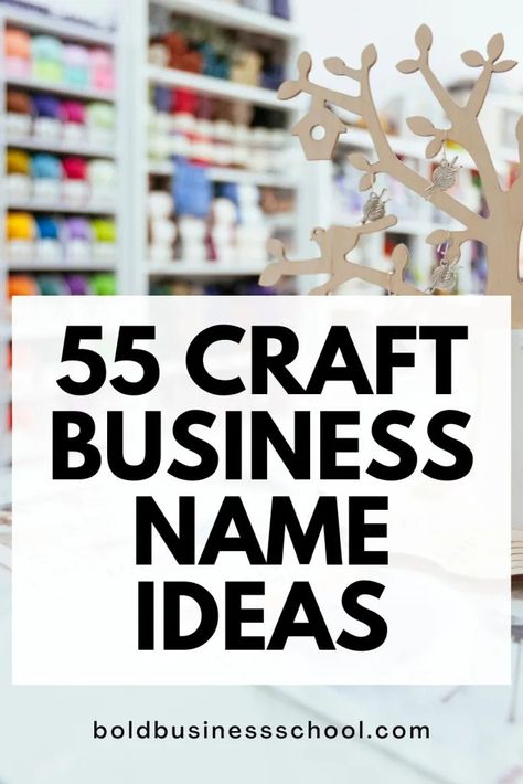 Starting a craft business? One of the first steps is picking a perfect name. Here are some tips and 55 craft business name ideas you can use. Picking A Business Name, Cricut Business Names, Craft Names For Business Ideas, Craft Business Logo Ideas, Craft Business Names Ideas, Business Name Ideas Creative, Creative Business Names List, Design Business Names, Craft Business Names