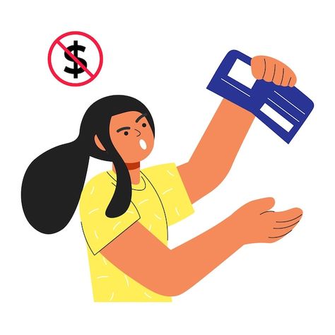 Vector unhappy woman with no money in he... | Premium Vector #Freepik #vector No Money Illustration, Money Illustration, No Money, Iconic Photos, Flat Illustration, Vector Photo, Illustrations Posters, Low Cost, Premium Vector