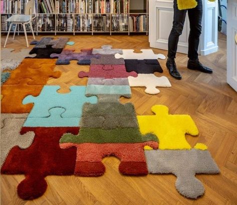 Puzzle Piece Carpet, Puzzle Piece Rug, Game Corner, Big Carpet, Apartment Stuff, Funky Style, Rugs And Mats, Puzzle Piece, Funky Fashion