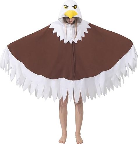 Amazon.com: YEKRUTCOS Unisex Bald Eagle Costume Bird Cosplay Hooded Cape Halloween & Independence Day Party Costume Gift : Clothing, Shoes & Jewelry Bald Eagle Costume, Independence Day Costume, Bird Cosplay, Eagle Costume, Independence Day Party, Cape Costume, Hoodie Costume, Bird Costume, Cape Style