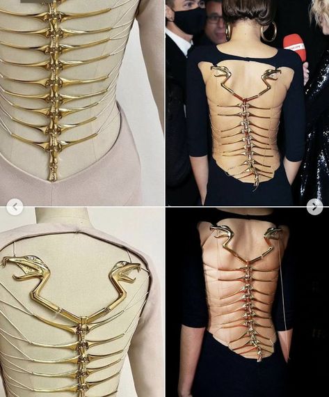 Spine Dress, Zendaya Dress, Golden Cage, Outfits Fall Aesthetic, Moda Steampunk, Fall Outfits 2022, Early Fall Outfits, Futuristic Fashion, Avant Garde Fashion