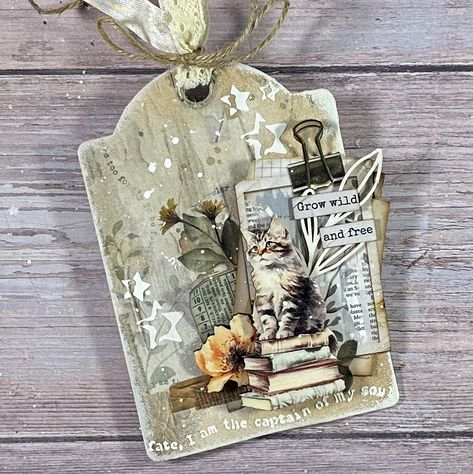 Stamperia Cards, Vicky Papaioannou, Scrapbook Tags, Mixed Media Cards, Album Ideas, Secret Diary, Mixed Media Tutorials, Mixed Media Tags, Scrapbook Tag