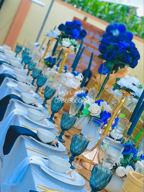 navy blue,white and gold roora/lobola decor available in harare Zimbabwe#0786566048 Lobola Day Decorations, Lobola Decor Ideas Zimbabwe, Roora Decor Ideas, Lobola Decor Ideas, Traditional Lobola Decor, Lobola Decor, Events Backdrop, Harare Zimbabwe, African Bridal Dress