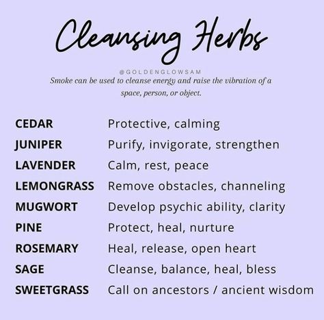 Herbs For Protection, Cleansing Herbs, Cleansing Rituals, Goddess Magick, Witchcraft Herbs, Kitchen Witch Recipes, House Cleansing, Astrology Meaning, Moon Magick