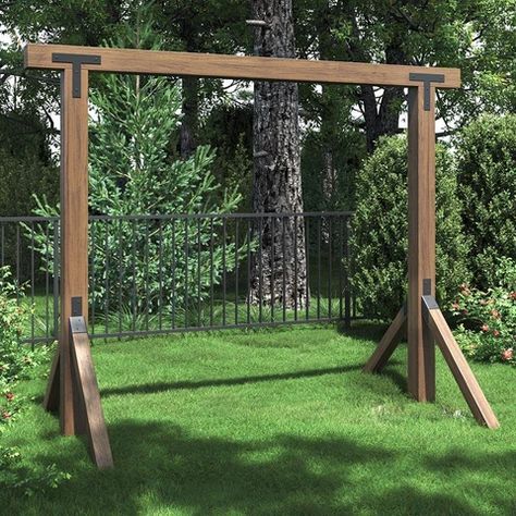 DIY Bracket Kit For Porch Swings And Daybed Porch Swings – ThePorchSwingCompany.com Patio Swings, Garden Swings, Swing Set Diy, Diy Swing, Front Porch Swing, Outdoor Glider, Backyard Swings, Porch Swings, Backyard Designs