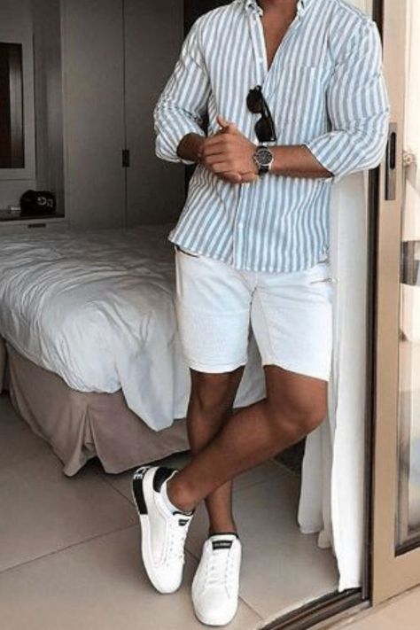 Men's Casual Style Summer, Summer Look Men Outfit Ideas, Men Summer 2023 Outfit, Summer Outfits For Men 2023, Summer In Italy Outfits Men, Men Stylish Dress Summer, Men Looks Summer, Men Outfits Vacation, Mens Outfits 2023 Summer