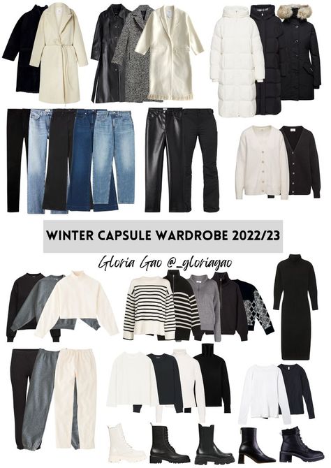 My 40 Item Winter Capsule Wardrobe for freezing cold! Details of each items can be found in my YouTube video Winter Capsule Wardrobe 2022, Capsule Wardrobe 2022, Autumn Capsule Wardrobe, Minimalist Wardrobe Capsule, Classic Outfits For Women, Capsule Wardrobe Women, Best Winter Outfits, Rare Features, Office Casual Outfit