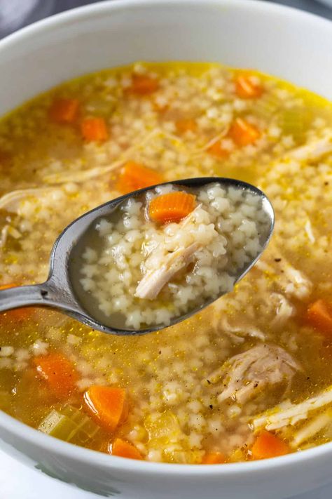 Chicken Pastina Soup Chicken Pastina Soup Recipe, Chicken Pastina Soup, Chicken Pastina, Pastina Recipes, Pastina Soup, Tiny Pasta, Cozy Soup, Chicken And Veggies, Pasta Soup