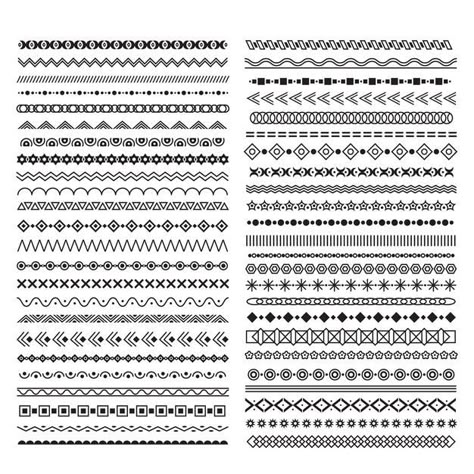 Hand drawn line borders. dividers with g... | Premium Vector #Freepik #vector #hand #ornament #line #brush Border Patterns Drawing, Doodle Borders Hand Drawn Simple, Borders Design Pattern, Motifs Design Pattern, Border Lines Design, Line Border Design, Ornamental Lines, Bullet Journal Dividers, Line Pattern Design