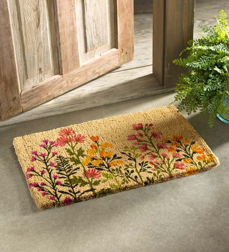 Summer Doormat, Coir Door Mat, Entry Mats, Flower Garden Design, Coir Mat, Outdoor Door, Front Door Mats, Spring Door, Pink Spring