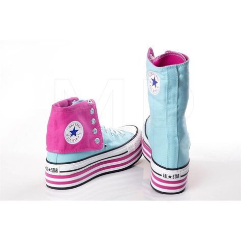 Pastel Platform Converse, Kawaii Converse, Platform Converse Colorful, Kawaii Converse Cinnamoroll, Scene Kid Fashion, Kawaiicore Chothes Shoes, Pride Shoes, Hello Kitty Videos, Retro Gadgets