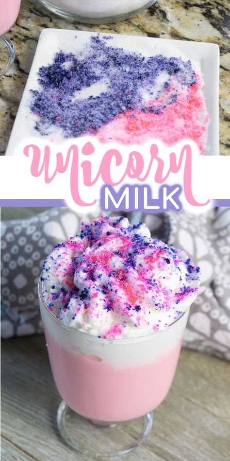 Easter Kids Drink, Unicorn Party Food Dinner, Unicorn Drinks For Kids, Easter Drinks For Kids, Unicorn Mocktail, Fun Drinks For Kids, Kids Cocktails, Unicorn Smoothie, Fun Kids Drinks