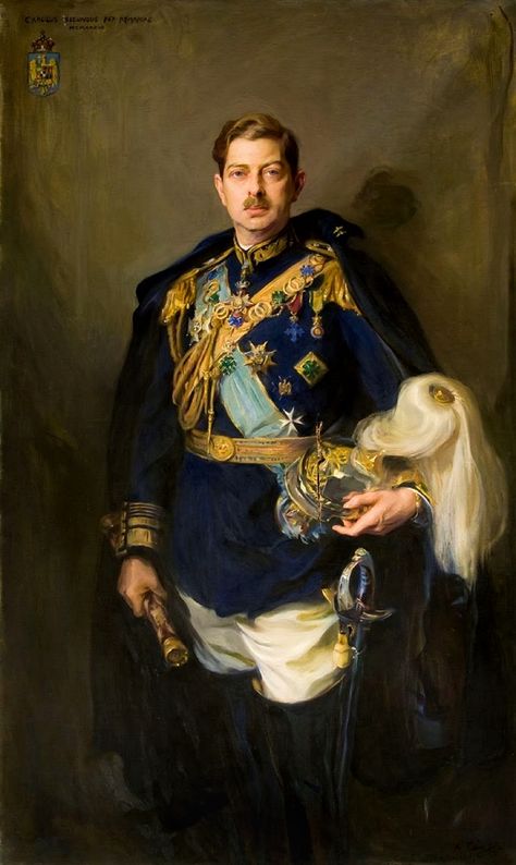 Gods and Foolish Grandeur: Overblown and unpleasant kings - Wilhelm II and Carol II, portraits by de László Royal Portraits Painting, Romanian Royal Family, Man In Uniform, Royal Family Portrait, King Painting, Order Of The Garter, Old Portraits, Historical Painting, European Royalty