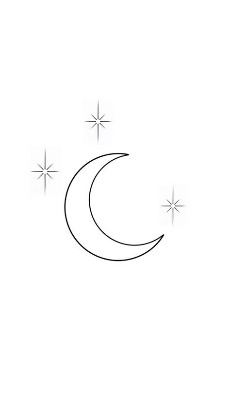 Moon And Stars Ankle Tattoo, Moon Fineline Tattoo, Luna Tattoo Design, Crescent Moon Tattoo Design, La Luna Tattoo, Simple Moon Tattoo, Moon Line Art, Moon And Stars Tattoo, Tattoo Sonne