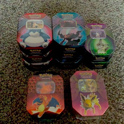 I Have 10 Tins In Total ! This Price Will Get U 1 Tin ! Hidden Fates Tin And Joltean Tin Cost More Money But Can Work A Deal If Not Going Through Posh. Don’t Come At Me About The Price . I Literally Make 3$ Profit Lol Animal Crossing, Pokemon Tins, Cool Pokemon Cards, Caterpillar Equipment, Cool Pokemon, Nice Things, Pokemon Cards, More Money, Chess