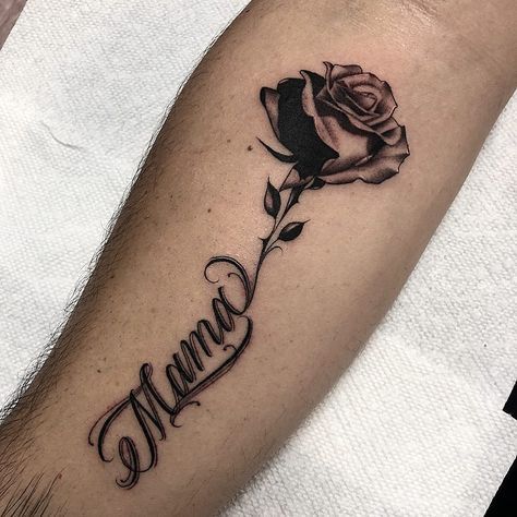 Mama and rose #Rose #rosetattoo Rose Mom Tattoo, Mom Rose Tattoo, Rose Tattoo With Name, Side Hand Tattoos, Mum Tattoo, Mama Tattoo, Tooth Tattoo, Tattoo Appointment, Guys Tattoos