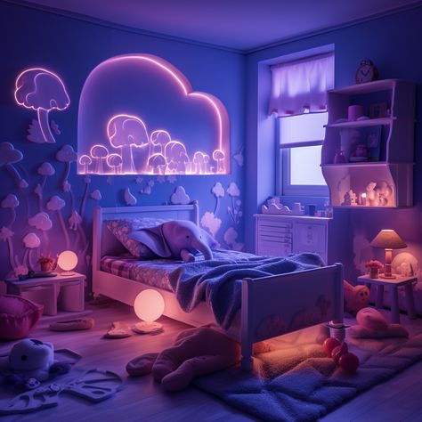 Miniature Little Girl's Room Purple - Elephant Themed Dark Purple Room, Purple Girls Room, Purple Room, Girls Playroom, Purple Elephant, Miniature Rooms, Girl's Room, Bedroom Makeover, Girl Room