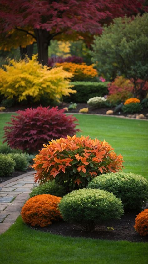 Transform your front porch with a stunning fall garden landscape design Discover easy DIY fall decor ideas for small spaces Beautify your front yard with bloxburg-inspired decorations in Zone 6 Learn how to plant vibrant fall flowers for outdoor bliss Perfect for a simple and kid-friendly Zone 5 garden Ideal for Texas climates like the Acnh region these simple fall garden projects will elevate your outdoor space effortlessly Zone 5 Garden, Fall Garden Ideas, Scottish Garden, Easy Diy Fall Decor, Diy Fall Decor Ideas, Fall Landscaping, Decorative Pumpkins, Earthly Delights, Garden Inspo