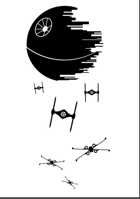 Starwars Small Tattoos, Star Wars Empire Tattoo, Star Wars Shoulder Tattoo, Star Wars Tattoo Designs Drawings, Tie Fighter Tattoo, Star Wars Line Art, Star Wars Tattoo Design, Jedi Tattoo, Star Wars Tattoo Ideas