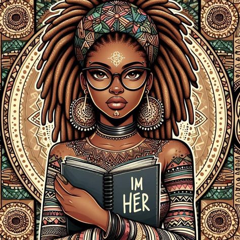 Locs Art, Loc Art, Lock Drawing, Afro Bohemian, Melanin Art, Black Craft, Sister Pictures, Urban Beauty, African Art Paintings