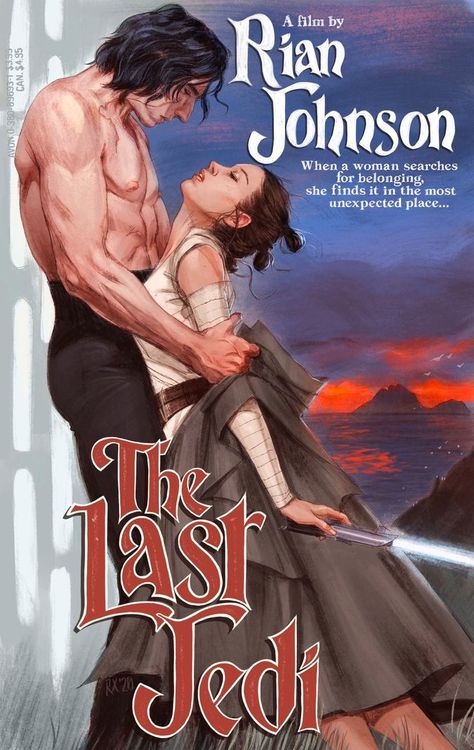 A fan artist created a romance novel cover of Star Wars: The Last Jedi based on Robert McGinnis's classic art for the novel Tender is the Storm. Reylo Hot Fan Art, Kyle Ren, Reylo Fanart, Kylo Rey, Kylo Ren And Rey, Romance Novel Covers, Ben Solo, Star Wars Love, The Last Jedi