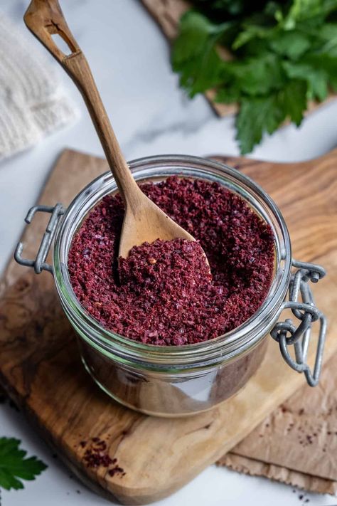 What is Sumac? - Give Recipe Lentil Dip, Sumac Spice, Sumac Onions, Sumac Recipes, Turkish Yogurt, Rolled Roast, Red Spice, Eastern Cuisine, Hummus Recipe