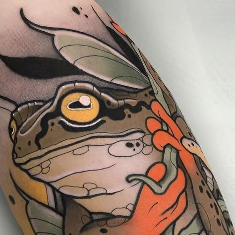 Squash Tattoo, Upside Down Tattoo, Girly Tattoo, Frog Tattoo, Neotraditional Tattoo, Bamboo Tattoo, Tattoo Reference, Frog Tattoos, Traditional Tattoo Sleeve