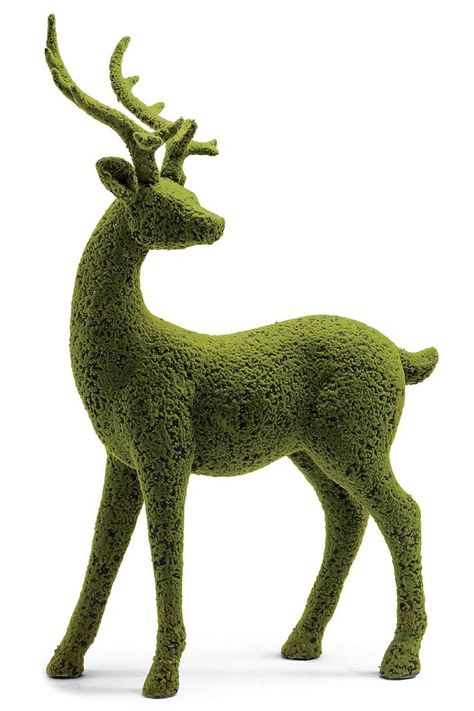 Make a majestic decorative statement this holiday season when you place these cool new and quite festive Moss Deer Statues in front of your home. Moss Temple, Door Outside, Frontgate Outdoor Furniture, Monogram Door Mat, Frontgate Outdoor, Deer Statues, Reindeer Decorations, Preserved Moss, Copper Art